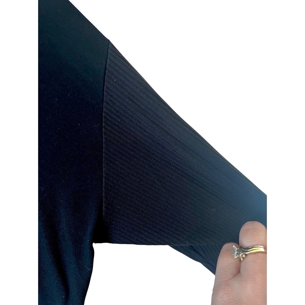 J. Jill Wearever Collection Black Oversized Tunic Top Size‎ Small Ribbed Sleeves - Picture 4 of 9